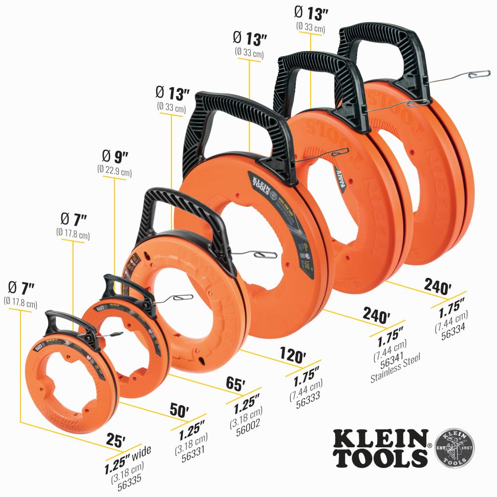 KLEIN TOOLS 피쉬 테이프 와이어 풀러 56333 1/8-Inch x 120-Foot 3번 사진