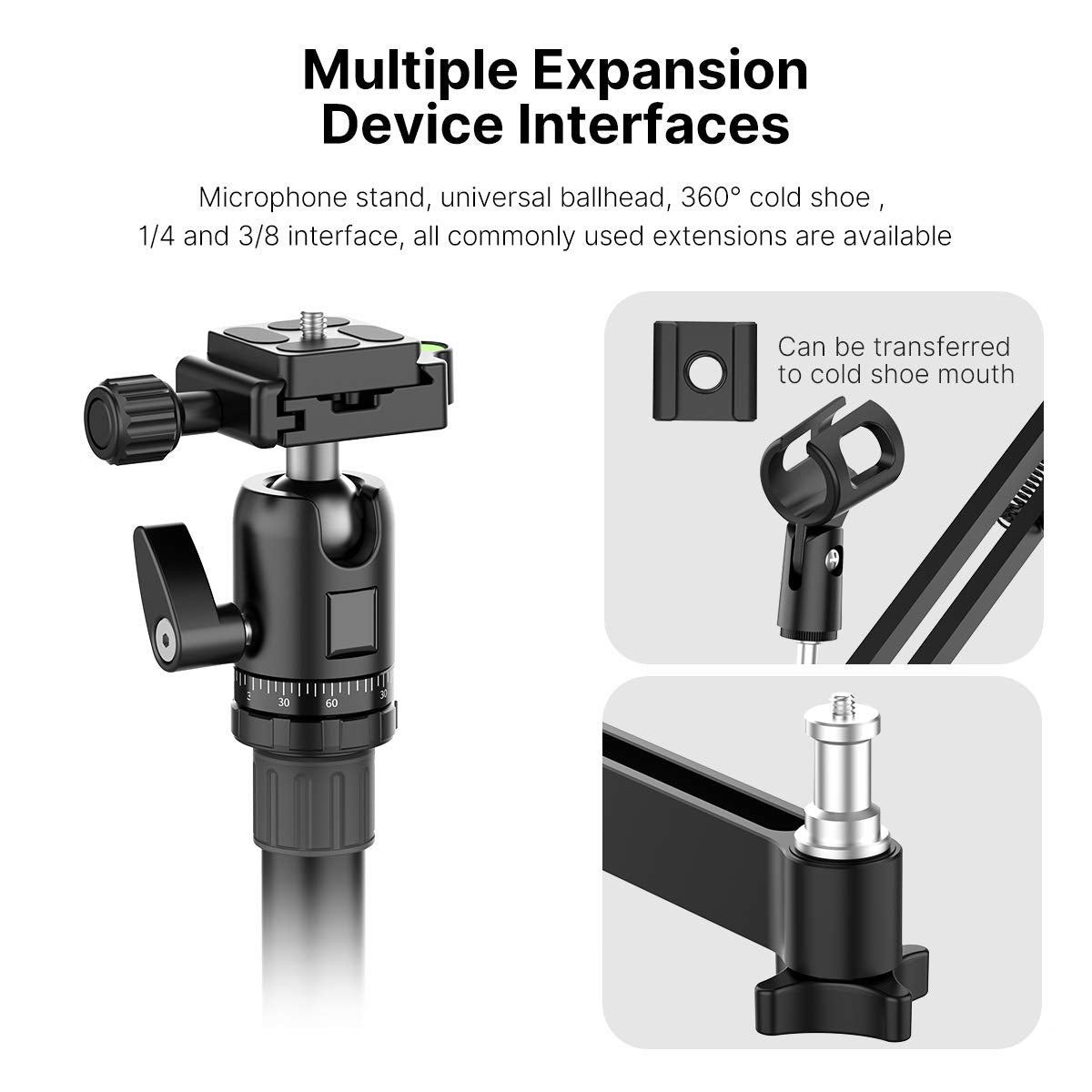 PICTRON ULANZI 데스크 마운트 3단 카메라 마이크 거치대 암 클램프 50mm 5번 사진