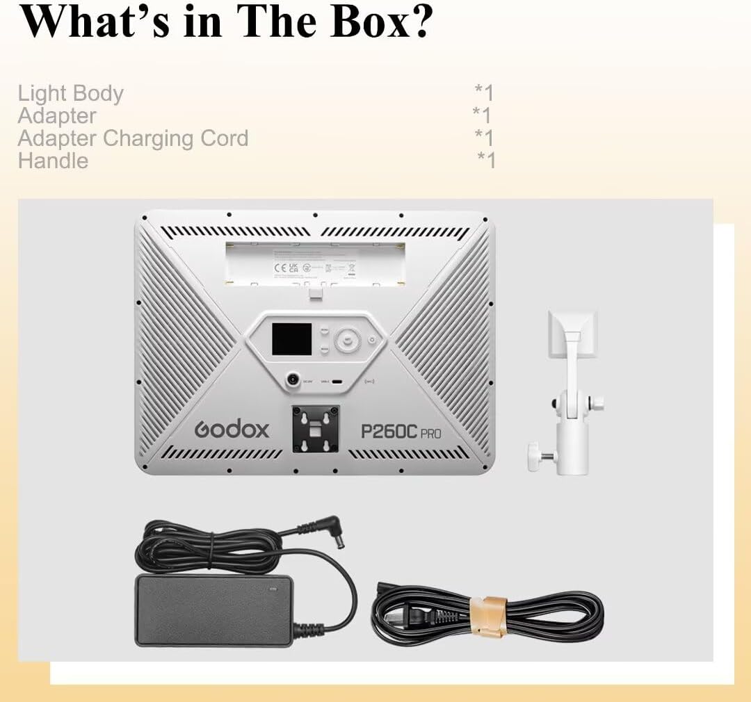GODOX P260C Pro LED 비디오 패널 라이트 45W Bi-Color 2800K-6500K 9번 사진