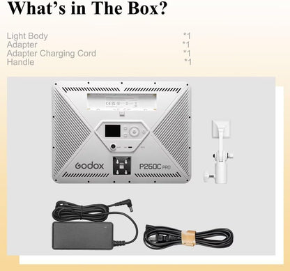GODOX P260C Pro LED 비디오 패널 라이트 45W Bi-Color 2800K-6500K 9번 사진