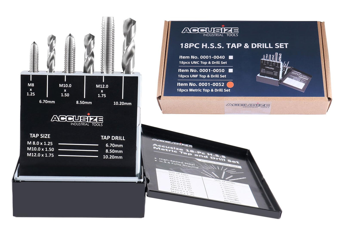 Accusize Industrial Tools HSS 미터 탭 드릴 세트 18pc 0001-0052 6번 사진