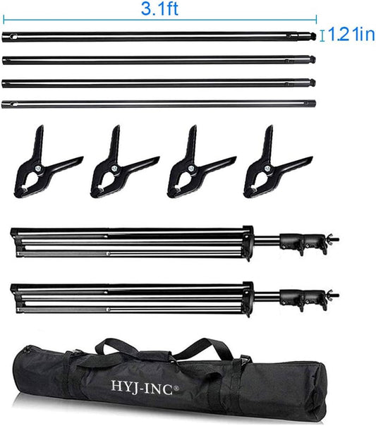 HYJ-INC 3.7m x 3m 사진 비디오 스튜디오용 튼튼 모슬린 배경 스탠드 2번 사진