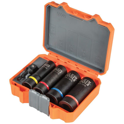 KLEIN TOOLS 2-in-1 SAE 임팩트 소켓 세트 6피스 12각 딥 소켓 14번 사진