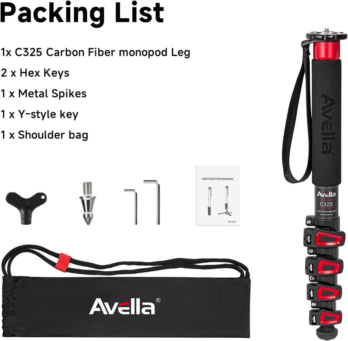 AVELLA C325 탄소섬유 카메라 모노포드 58인치 8번 사진