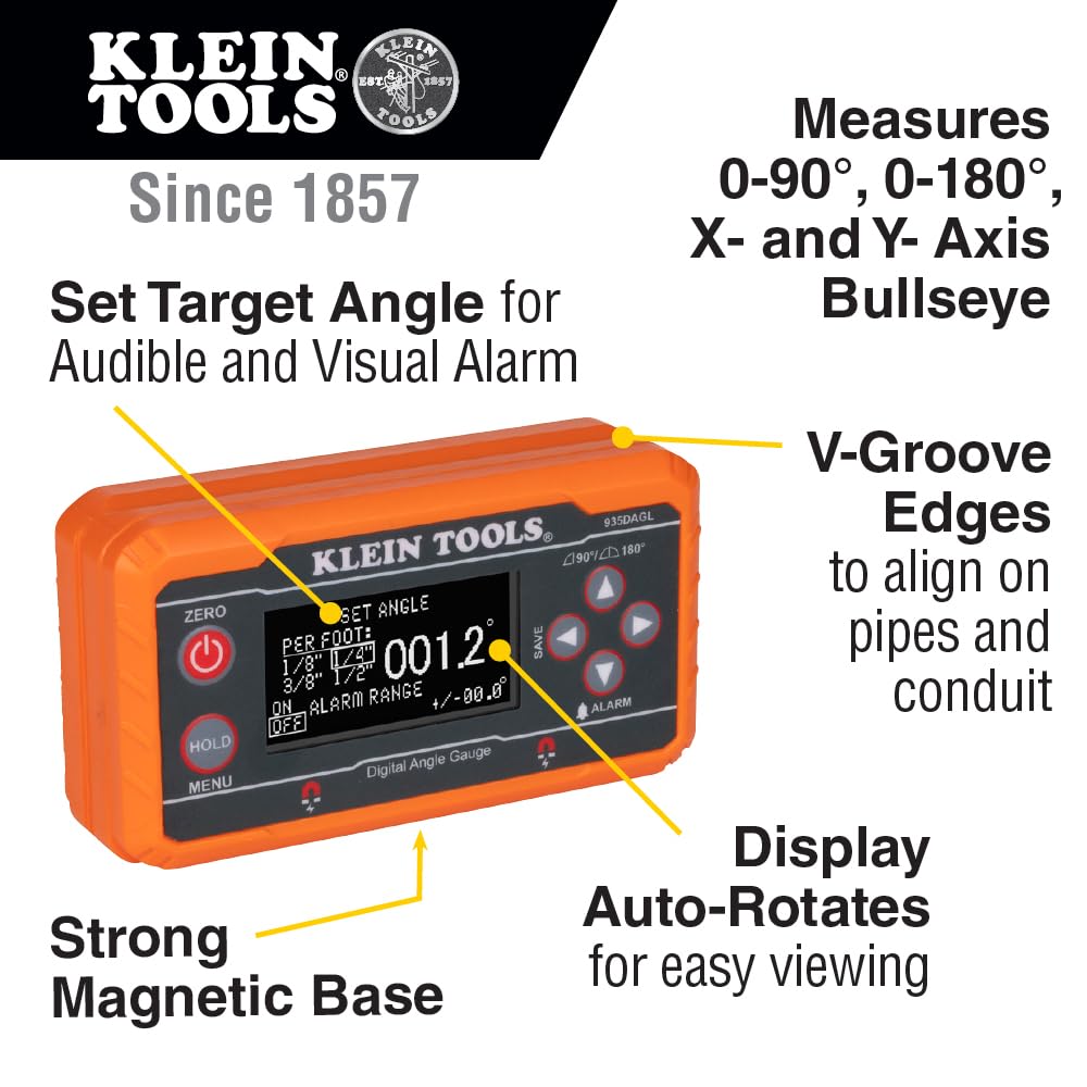 KLEIN TOOLS 935DAGL 디지털 수평계 각도계 배관 스트랩 키트 80036 3번 사진