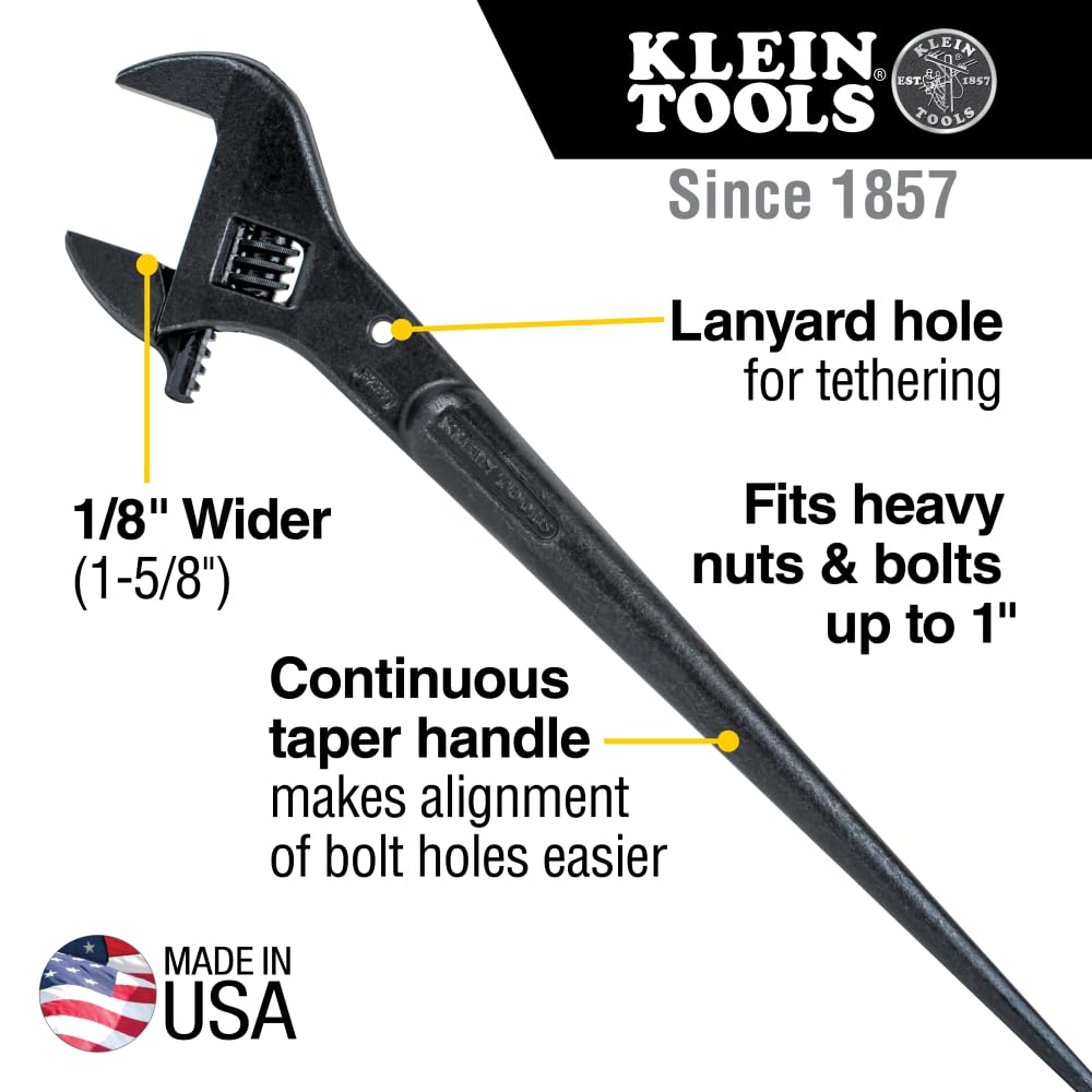 KLEIN TOOLS 3239 조절식 스퍼드 렌치 16-Inch 1-5/8인치 볼트 너트용 2번 사진