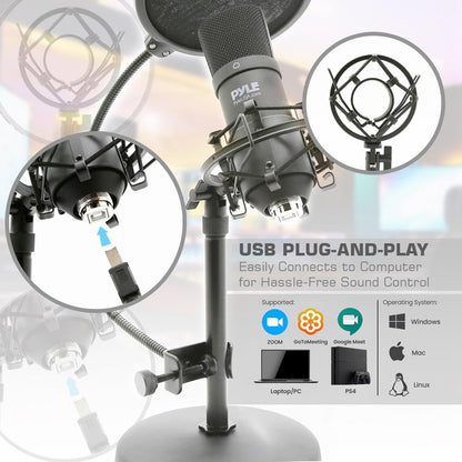 Pyle USB 컴퓨터 마이크 스탠드 팝필터 포함 USB 마이크 7번 사진