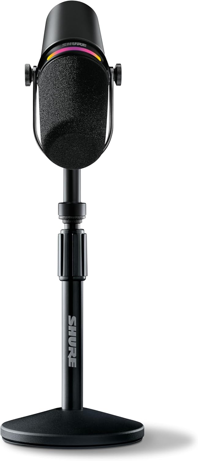 Shure 마이크 MV7+ USB-C XLR 팟캐스트 다이나믹 마이크 스탠드 포함 블랙 9번 사진
