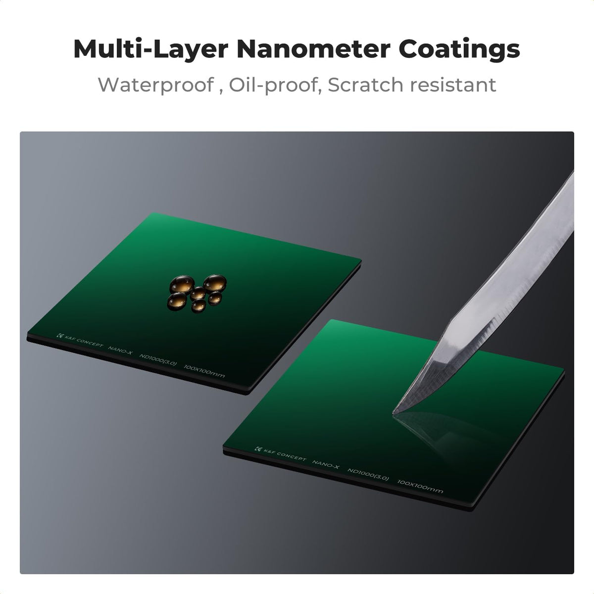 K&F CONCEPT X-series ND1000 직각자 ND 필터 키트 100x100mm 필터홀더 8종 어댑터링 5번 사진