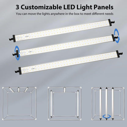 Takerers 스튜디오 라이트박스 39x39인치 210 LED 촬영 배경 조명 텐트 4번 사진