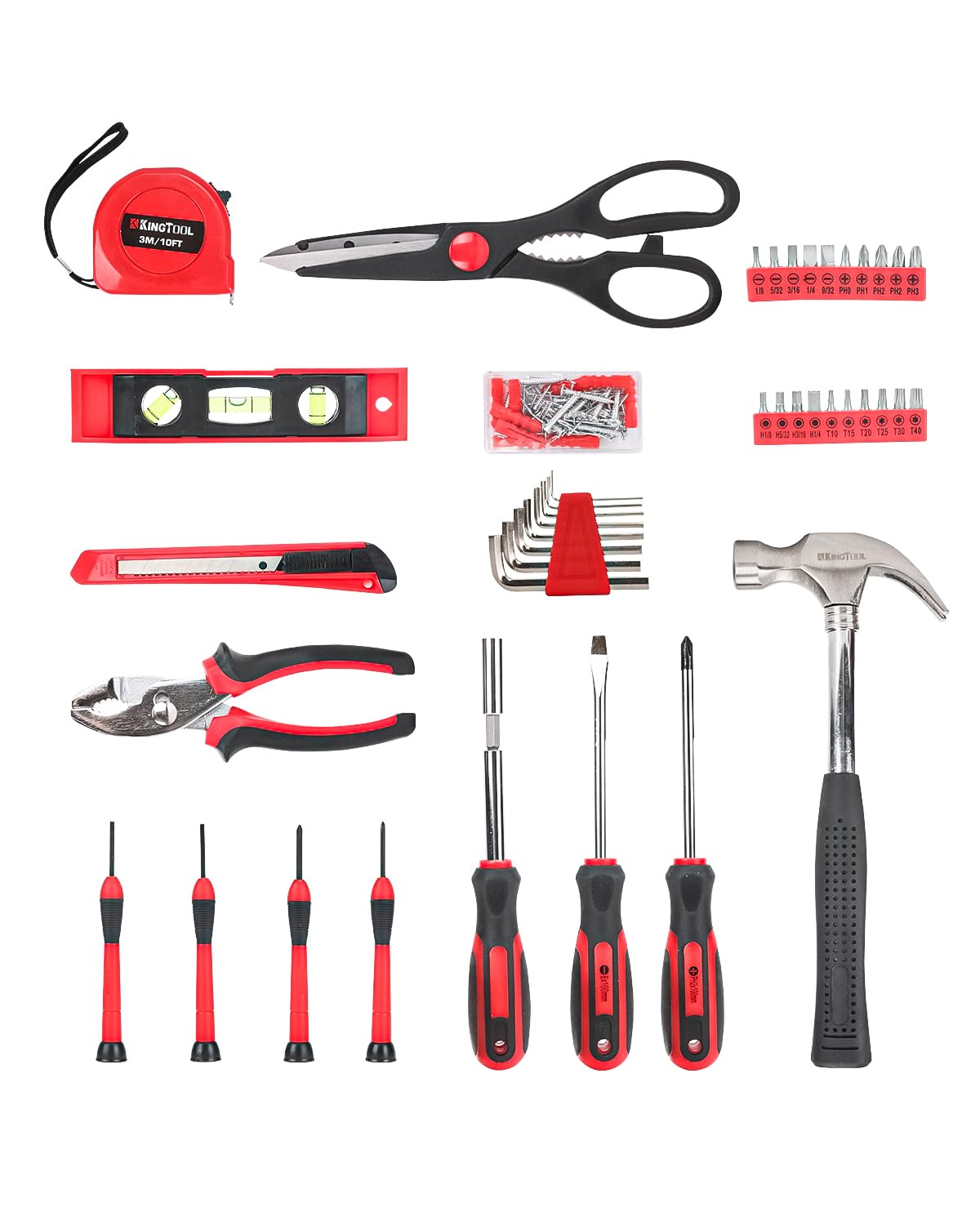 KingTool 가정용 수리 공구 세트 325Pcs 1/4인치 3/8인치 소켓 렌치 줄자 플라이어 3번 사진