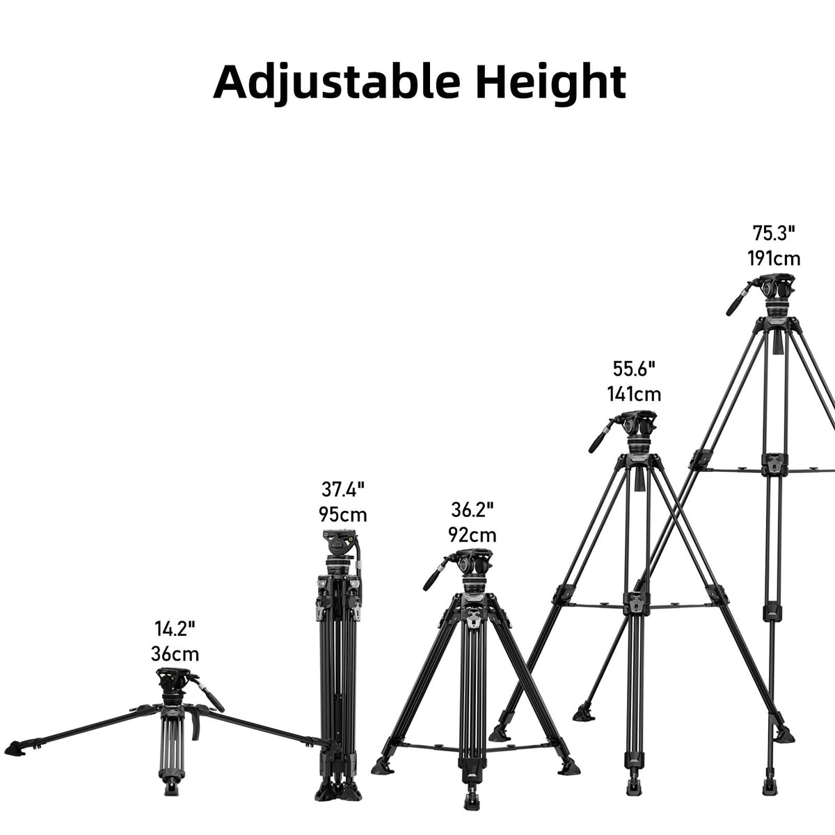 Cayer FA310H 알루미늄 비디오 삼각대 K10 플루이드 헤드 22 Lb 6번 사진