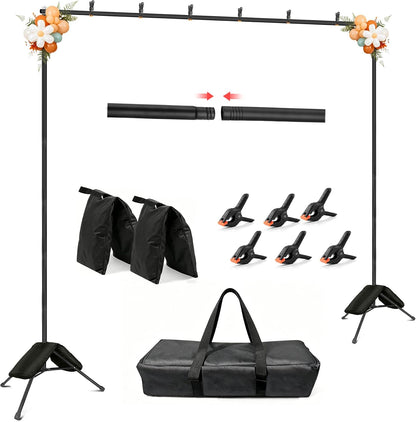 HEMMOTOP 스튜디오 배경 스탠드 11x10ft 헤비듀티 배경 프레임 키트 모래주머니 포함 1번 사진