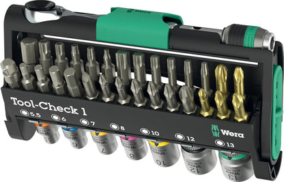 Wera Tool-Check 1 공구 세트 1/4인치 소켓 어댑터 포함 38피스 1번 사진