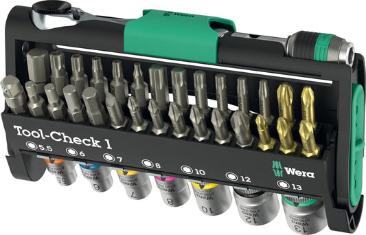 Wera Tool-Check 1 공구 세트 1/4인치 소켓 어댑터 포함 38피스 1번 사진