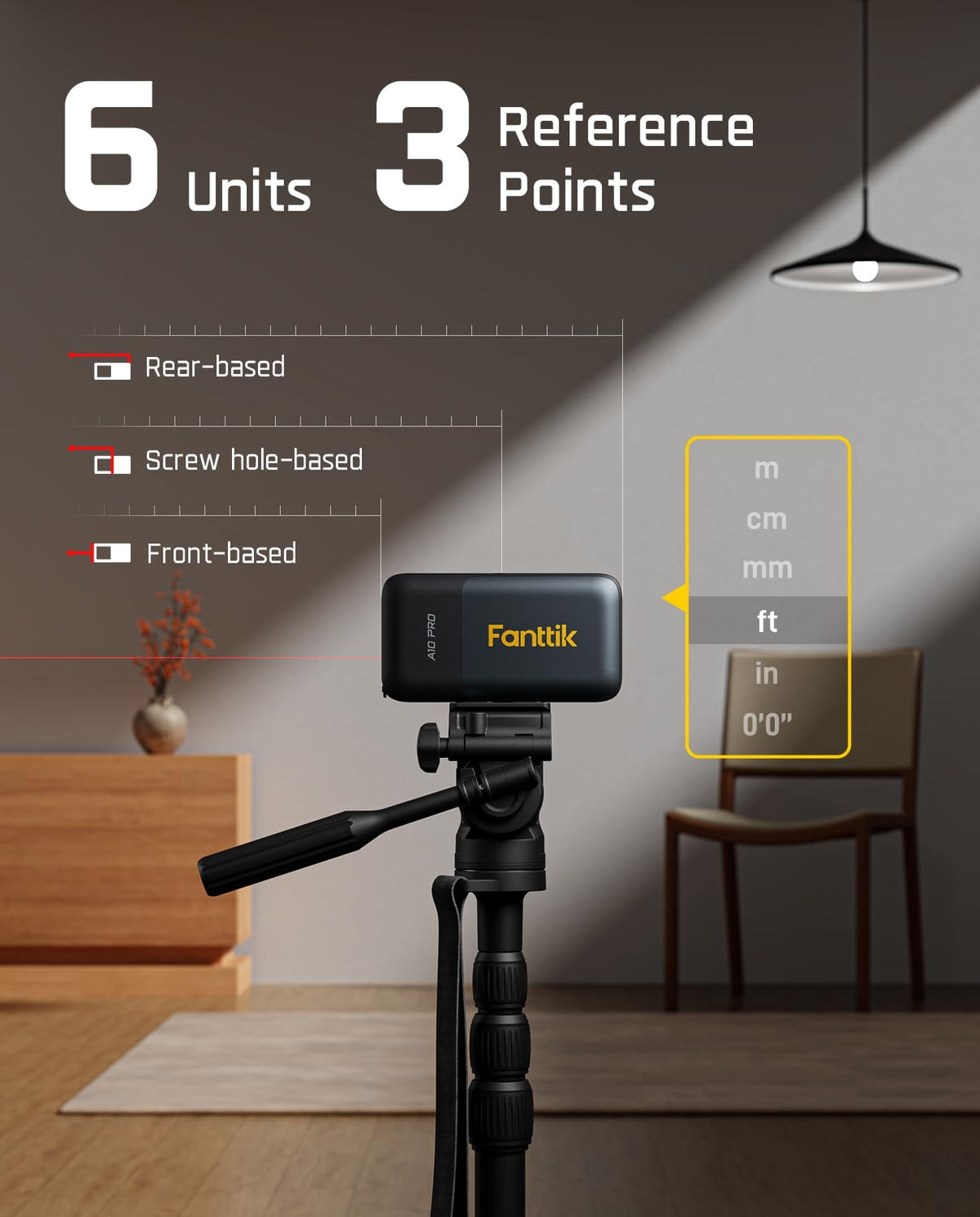 Fanttik A10 Pro 2-in-1 디지털 레이저 줄자 165 ft 9.8 ft 5번 사진