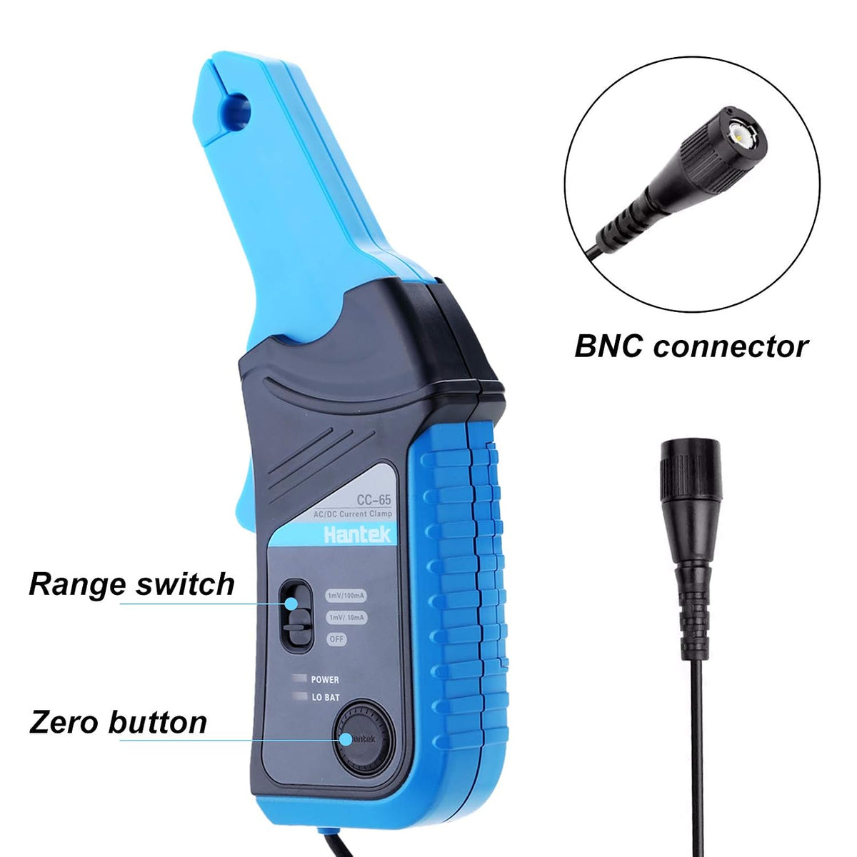 Hantek CC-65 AC/DC 멀티미터 전류 클램프 미터 BNC 커넥터 포함 20kHz 20mA~65A DC 5번 사진