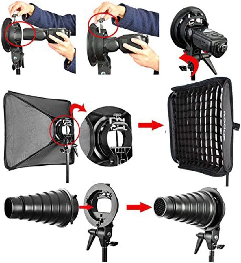 GODOX 소프트박스 80x80cm 32x32인치 그리드 포함 SFGV8080-LG-Godox 스피드라이트 브래킷 4번 사진