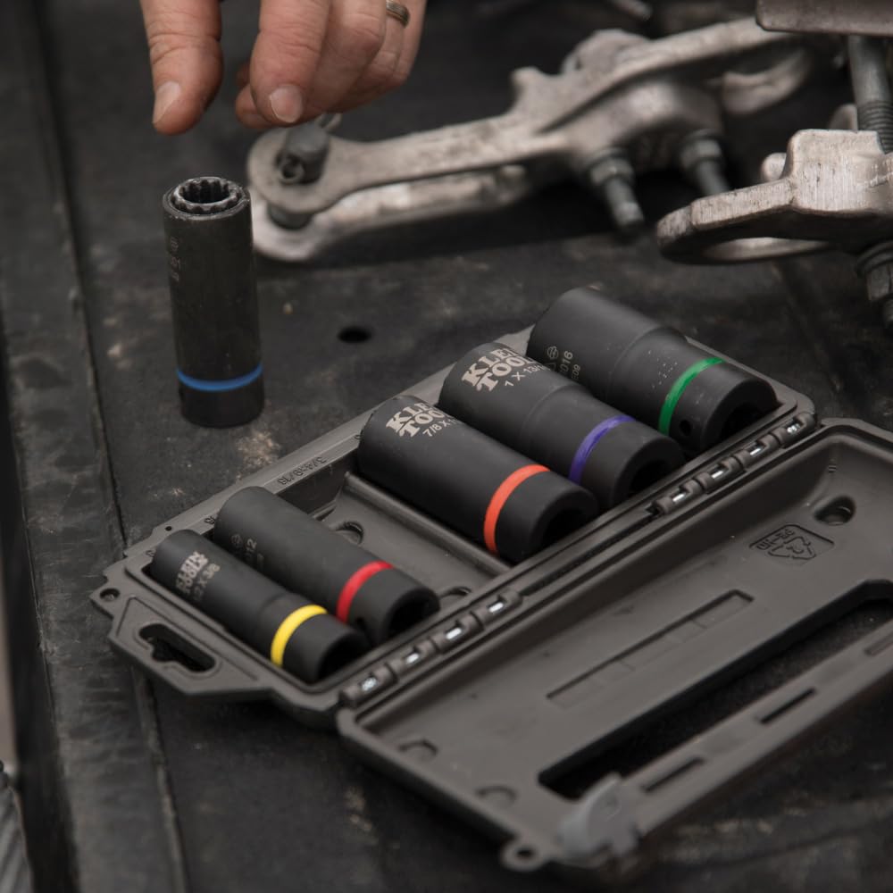KLEIN TOOLS 2-in-1 SAE 임팩트 소켓 세트 6피스 12각 딥 소켓 6번 사진