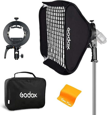 GODOX 소프트박스 80x80cm 그리드 포함 S2 S-Type 플래시 브래킷 보울렌즈 마운트 1번 사진