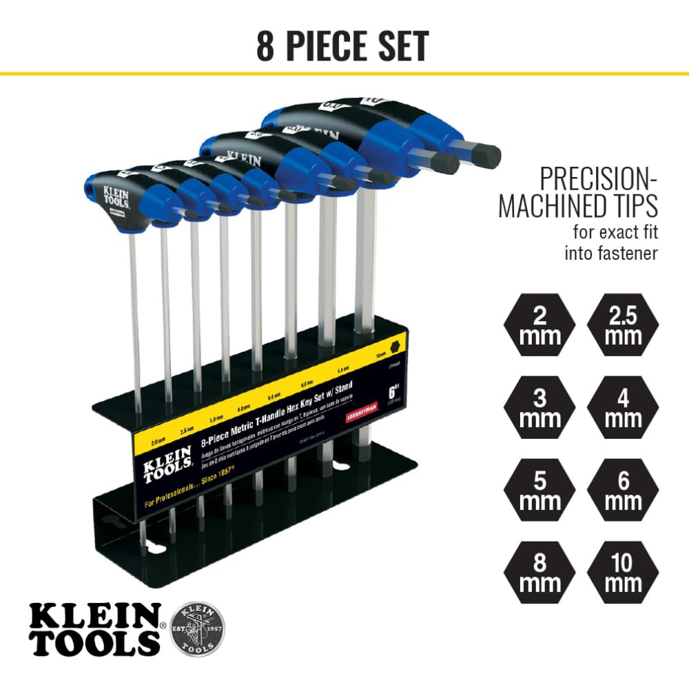 KLEIN TOOLS JTH68M T-핸들 육각 렌치 세트 9인치 10종 더블엔드 3번 사진