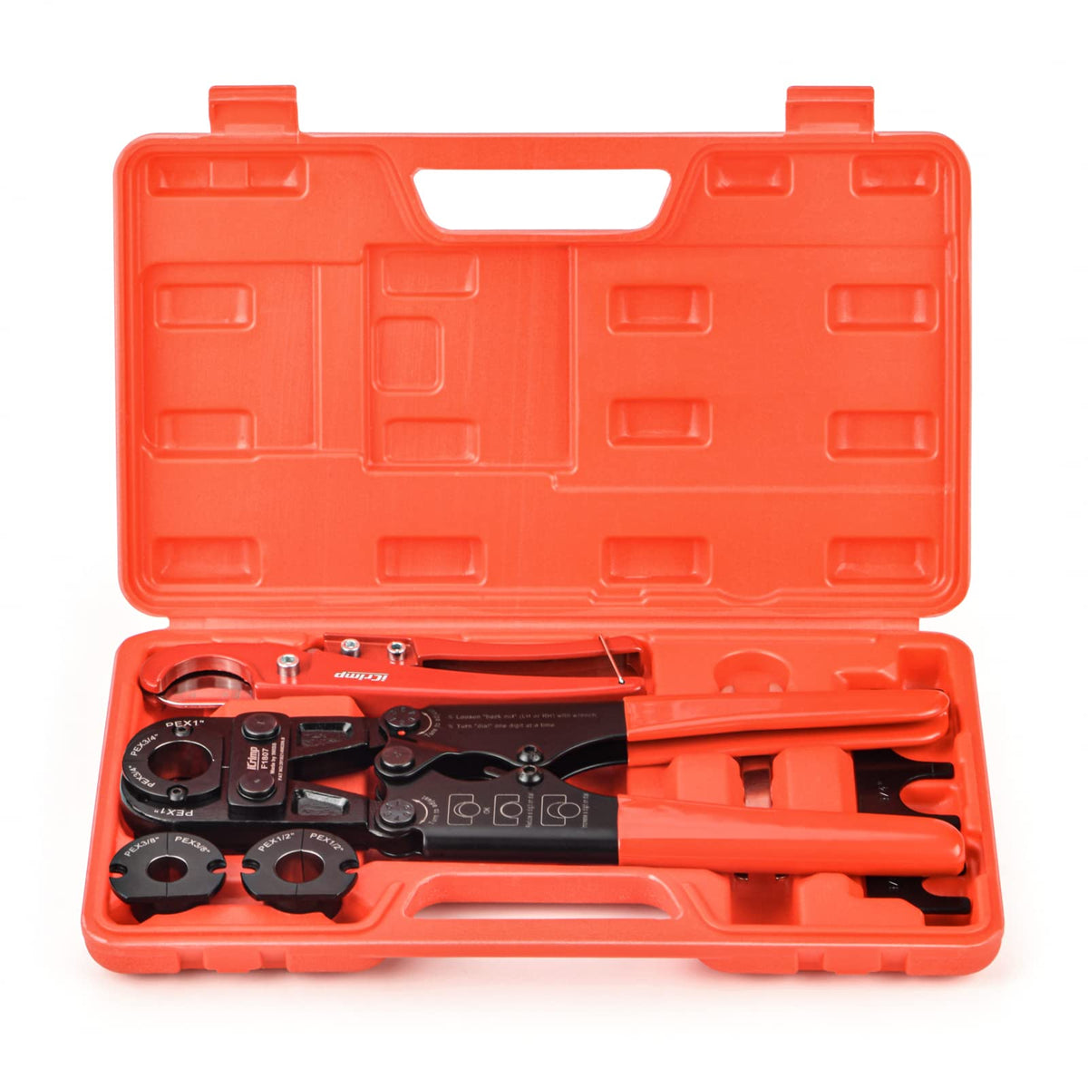 IWISS PEX 파이프 압착 공구 키트 3/8 1/2 3/4 1인치 ASTM F1807 구리링 10번 사진