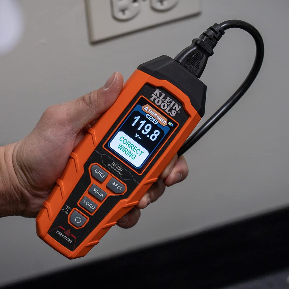 KLEIN TOOLS RT390 회로 분석기 AFCI GFCI 테스터 전압강하 측정 대형 컬러 LCD 5번 사진