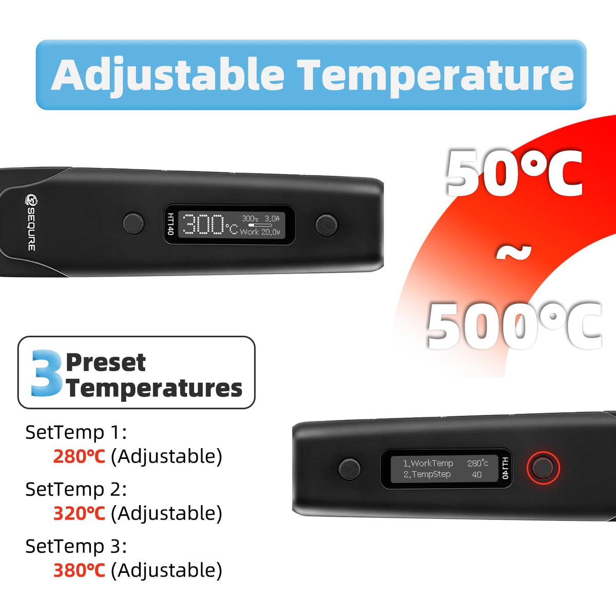 SEQURE HT140 휴대용 2-in-1 핫 트위저 인두 키트 SMD 작업용 5번 사진