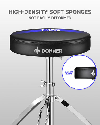 Donner 드럼 스툴 등받이 조절형 하이드로릭 메모리폼 3번 사진