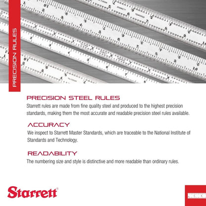 Starrett 세미플렉시블 스틸 자 C303SR-24 24인치 1/50인치 두께 3번 사진