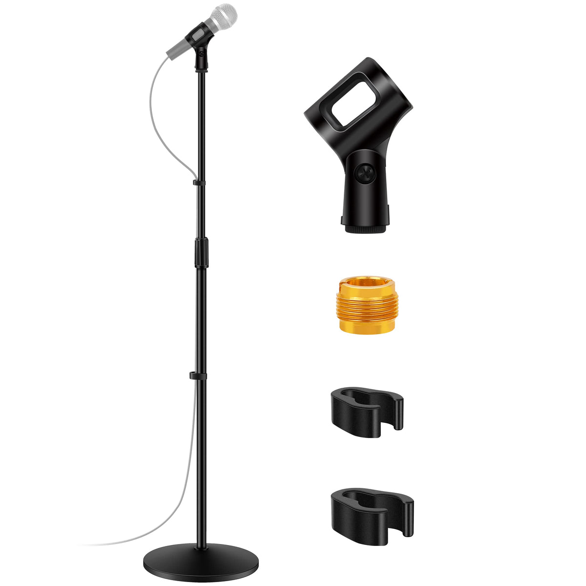 InnoGear 마이크 스탠드 플로어 디태처블 붐 암 가중 원형 베이스 SM58 Q2U K669B 1번 사진
