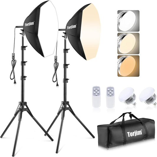 Torjim 소프트박스 촬영 조명 20" X 20" 85W LED 스튜디오 조명 키트 1번 사진