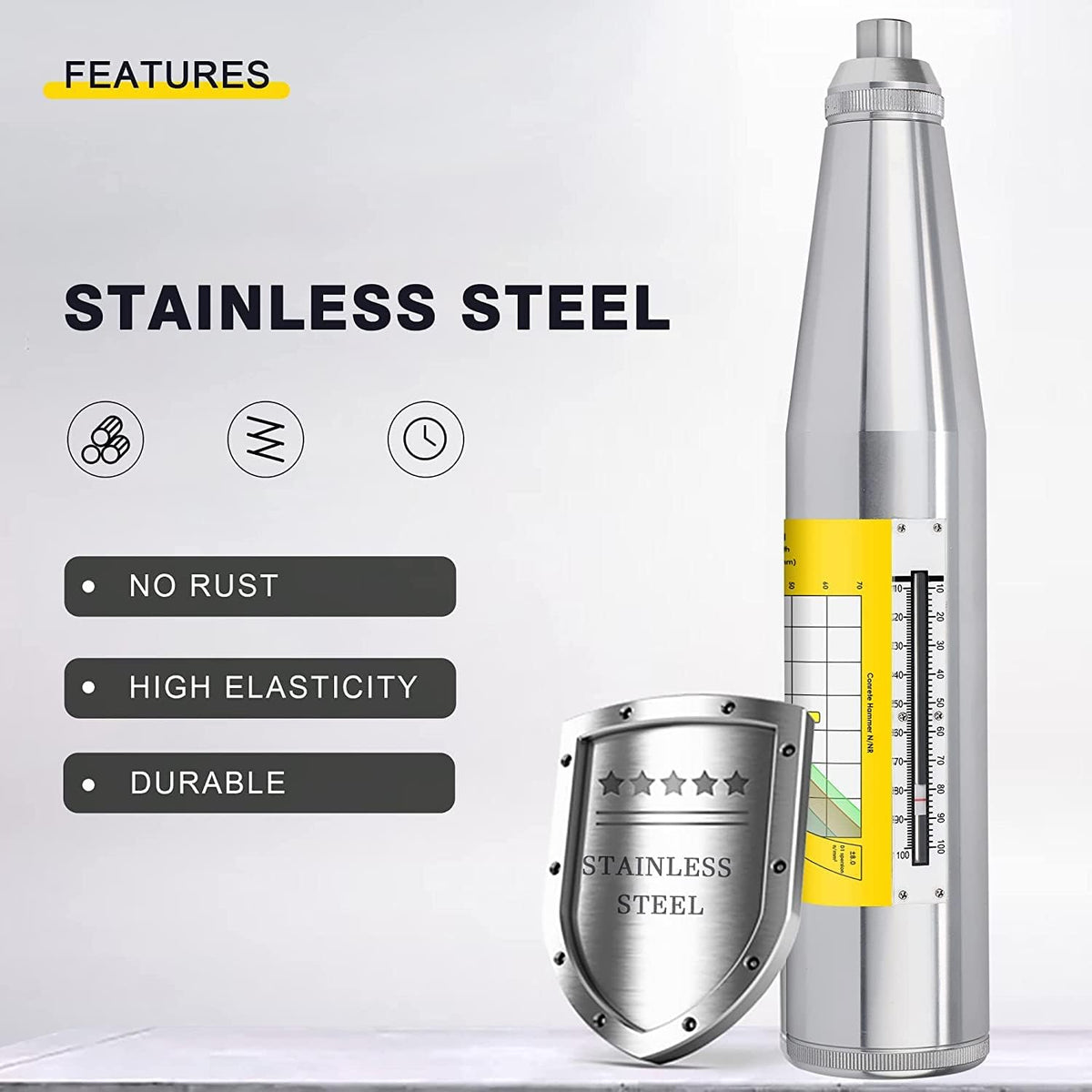 CGOLDENWALL CNA 714 콘크리트 반발 경도계 10-60Mpa 1450psi-8702psi 3번 사진
