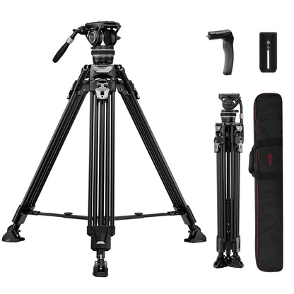Cayer FA310H 알루미늄 비디오 삼각대 K10 플루이드 헤드 22 Lb 1번 사진