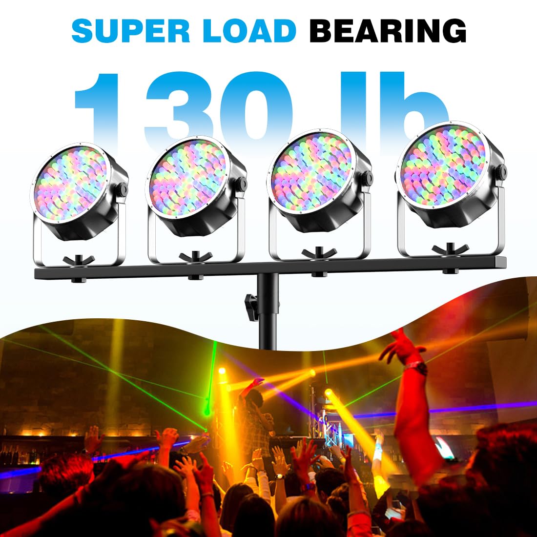 GZGDLJQ 스테인리스 DJ 라이트 스탠드 T-Bar 삼각대 49-114 Inch 130 lbs 4번 사진