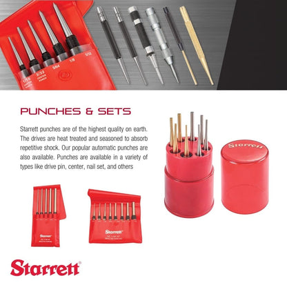 Starrett 엑스트라 롱 황동 드라이브 핀 펀치 세트 너얼드 그립 파우치 3번 사진