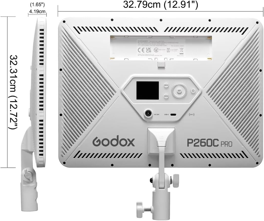 GODOX P260C Pro LED 비디오 패널 라이트 45W Bi-Color 2800K-6500K 2번 사진