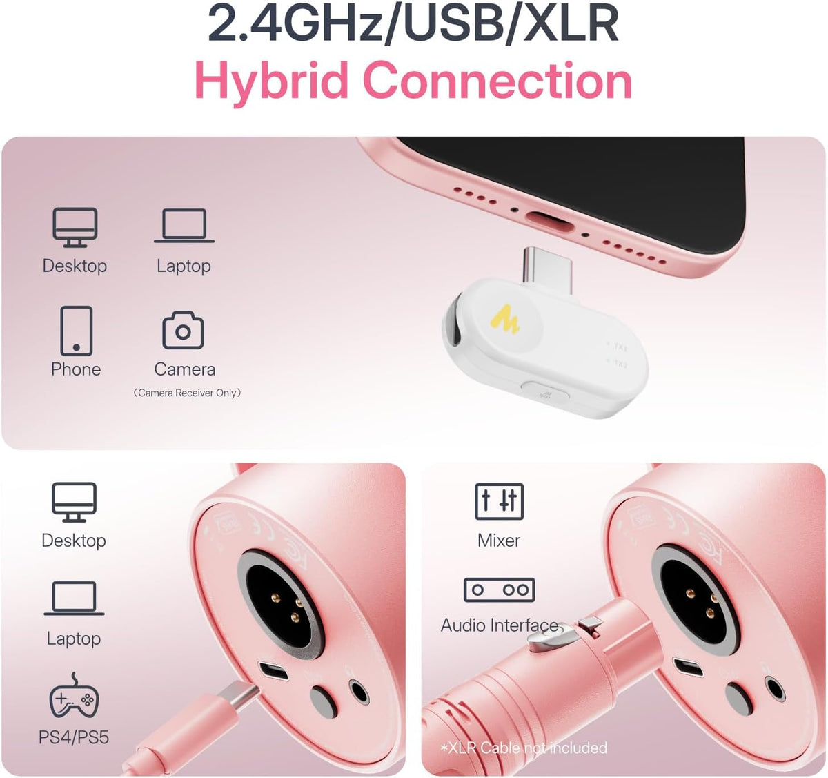 MAONO PD200W 하이브리드 무선 팟캐스트 마이크 XLR USB 다이나믹 30mm 캡슐 3번 사진