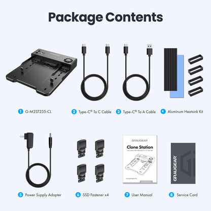 GRAUGEAR M.2 NVMe SATA SSD HDD 하드 드라이브 도킹 스테이션 클로너 독 12번 사진