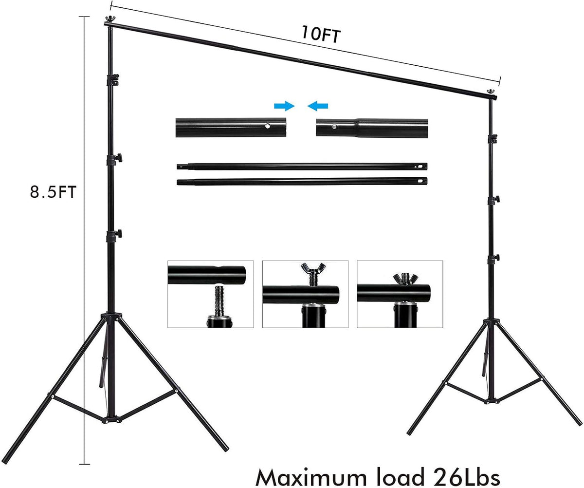 HYJ-INC 스튜디오 배경 12 x 10ft 100% Muslin White Backdrop with 10 x 8.5ft Stand Kit HYJ-1018 3번 사진