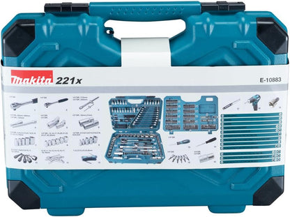 Makita E-10883 221pcs 유지보수 세트 라쳇핸들 소켓 렌치 스크루드라이버 비트 5번 사진