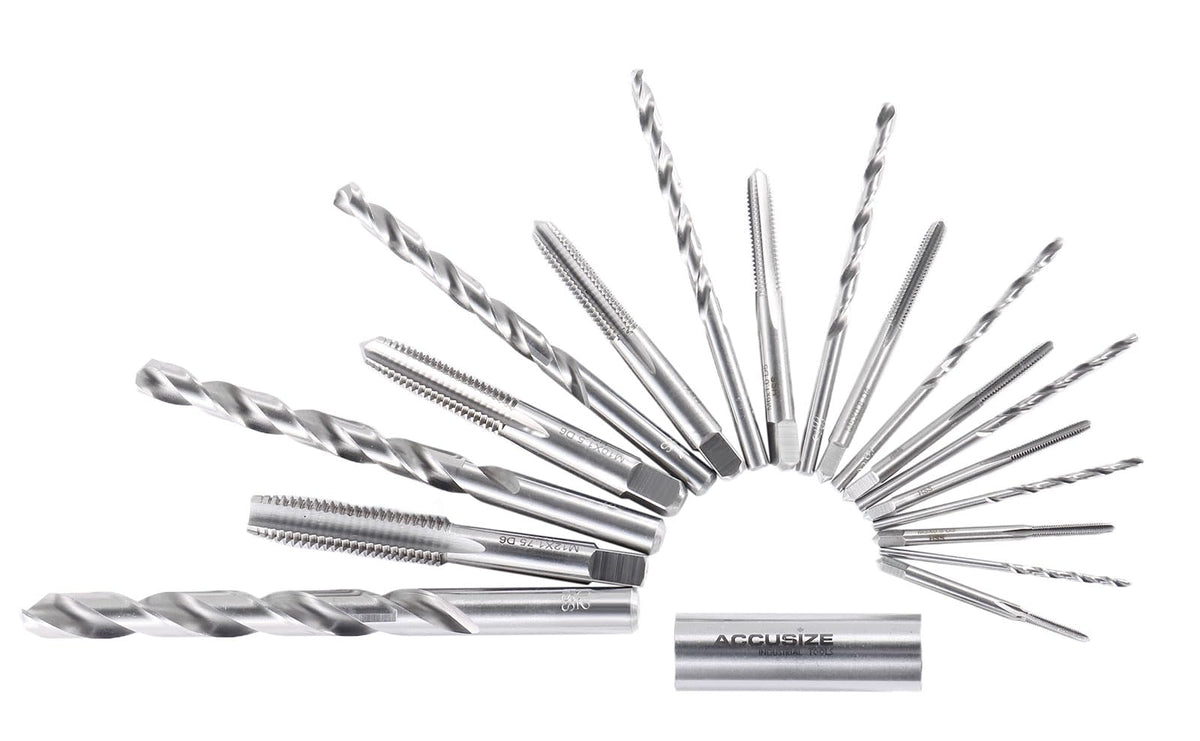 Accusize Industrial Tools HSS 미터 탭 드릴 세트 18pc 0001-0052 3번 사진