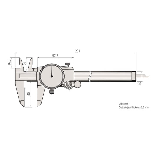 Mitutoyo 505-730 D15TX 다이얼 캘리퍼, 2mm/Rev, 0mm-150mm, 0.02mm