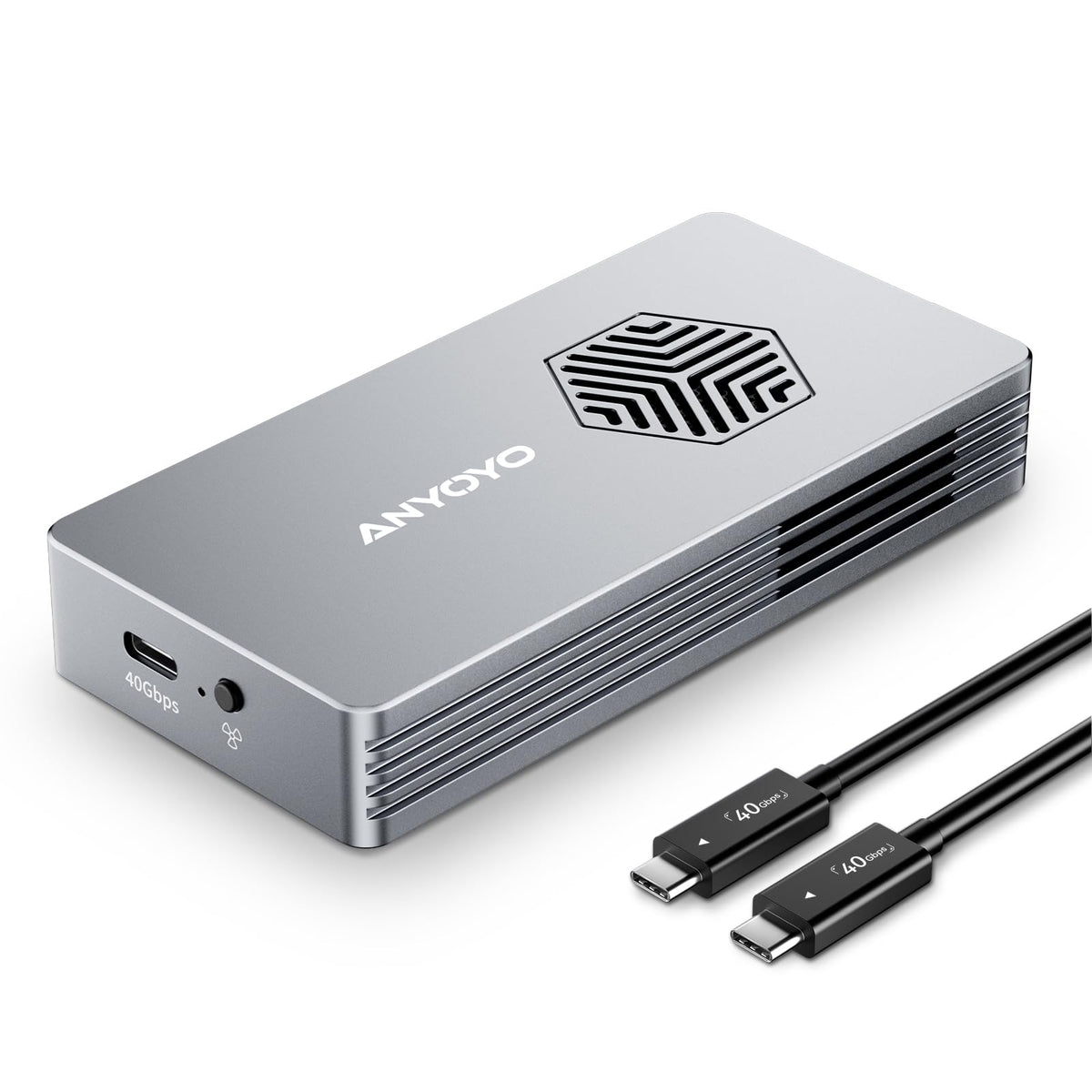 ANYOYO M.2 NVMe SSD 외장케이스 40Gbps 쿨링팬 JHL7440 4/3/USB4 1번 사진