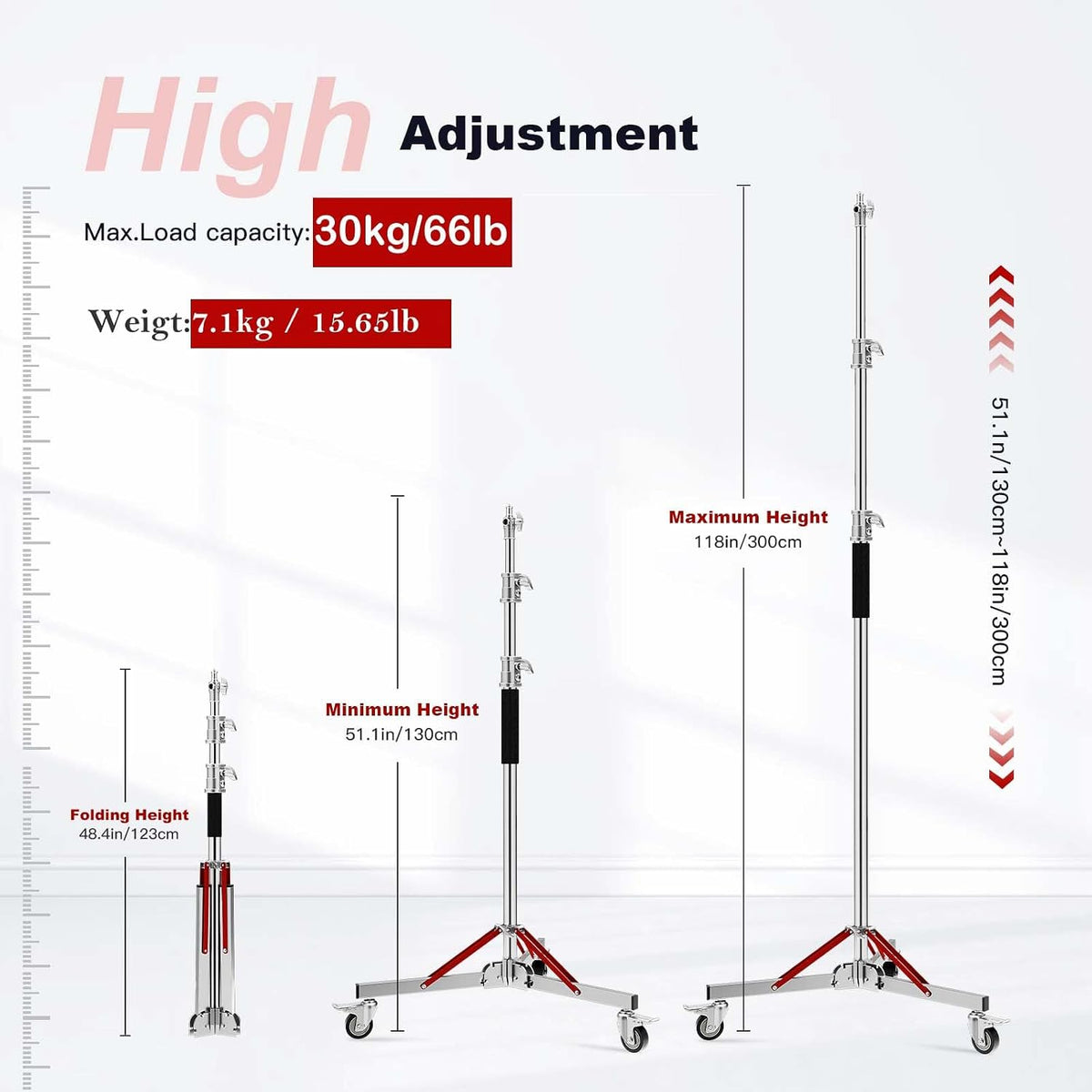 soonpho 조명 스탠드 10ft/305CM 30kg/66lb 2번 사진