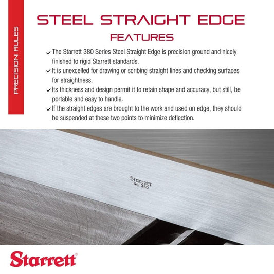 Starrett 스틸 직선자 385 시리즈 베벨 엣지 비눈금 2번 사진