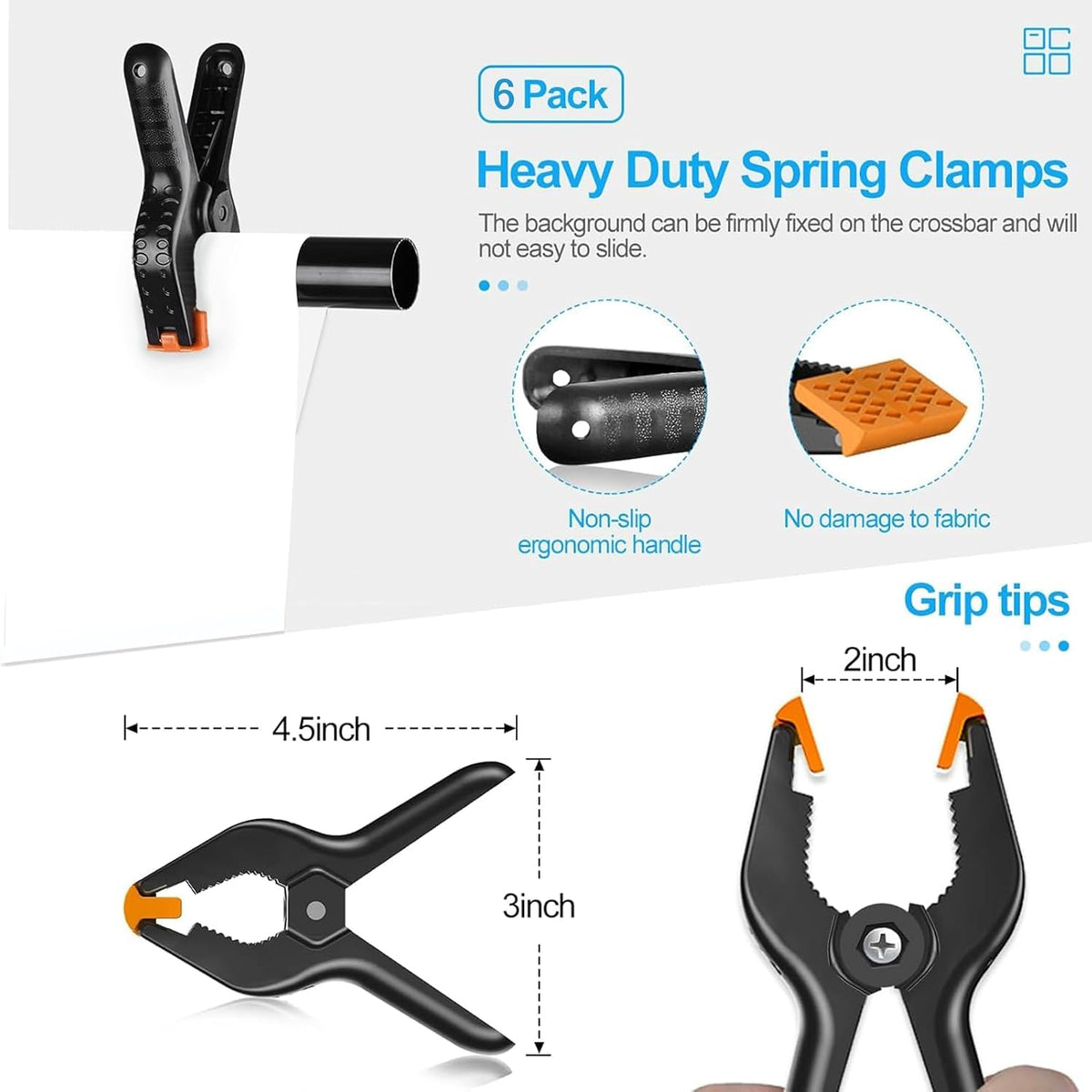EMART 스튜디오 배경 스탠드 키트 8.5x10 FT 10x12FT 폴리에스터 EM-BS8510-1012WTBK 5번 사진