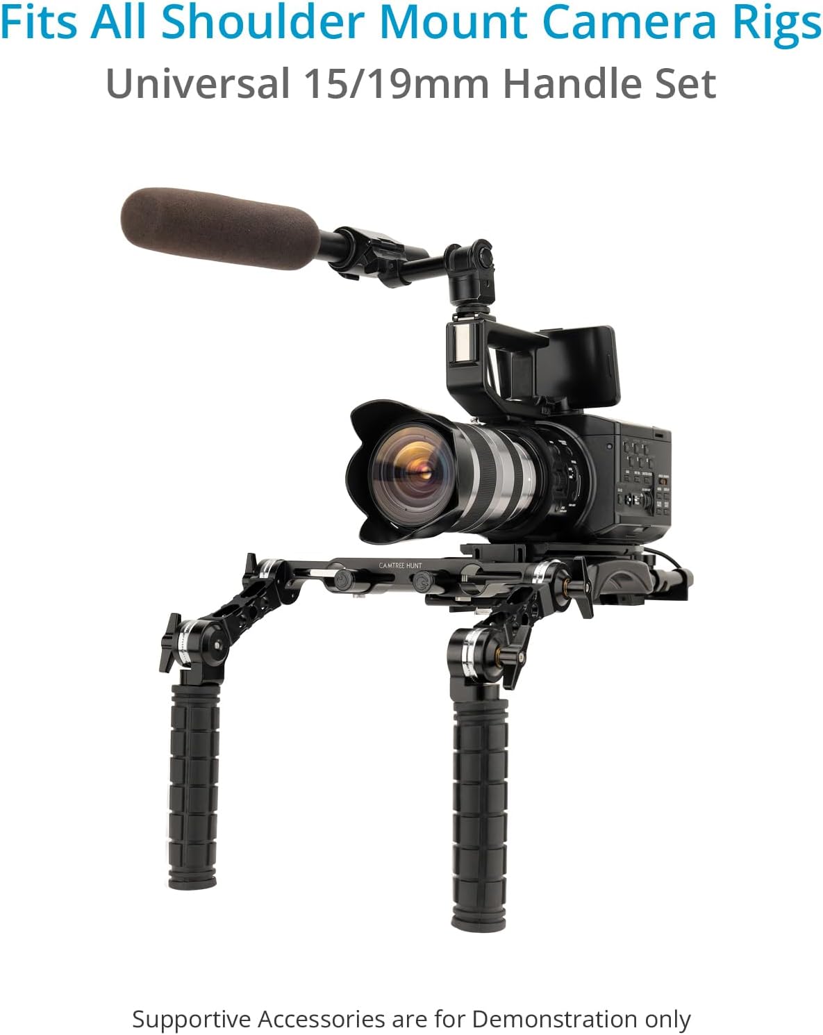 Camtree Hunt CH-1915-RH 15mm 19mm 로제트 핸들 세트 카메라 숄더 리그용 2번 사진