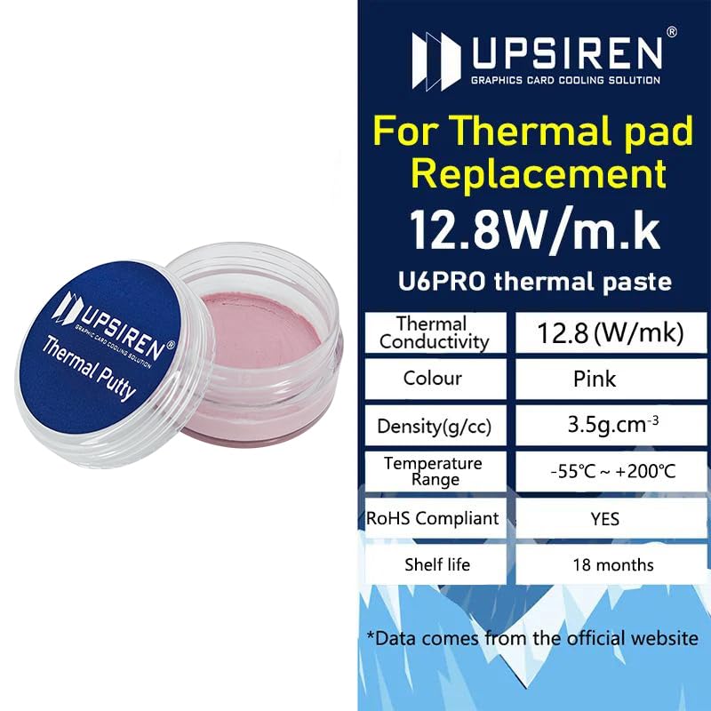 UPSIREN UTP-6 서멀 퍼티 12.8W/mK VGA GPU IC 프로세서용 2번 사진