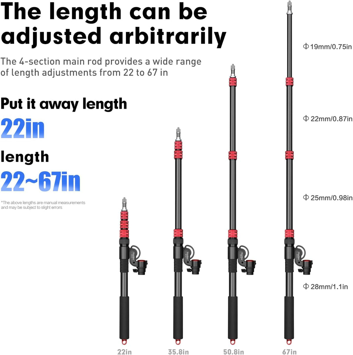 freesea MT-H1 붐 스탠드 삼각대 익스텐션 암 알루미늄 56~170cm 320도 회전 3번 사진